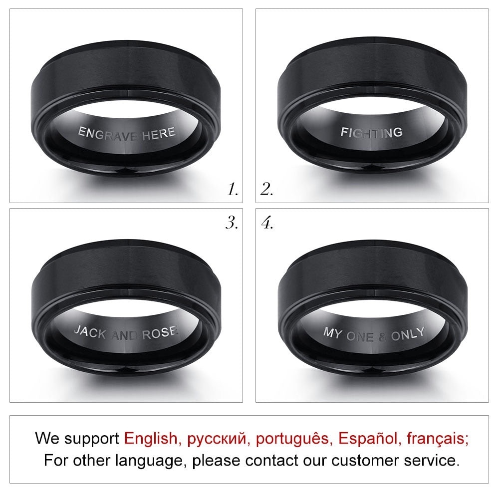 Personalized Engraved Name Rings / Stainless Steel - Picture 2 of 4